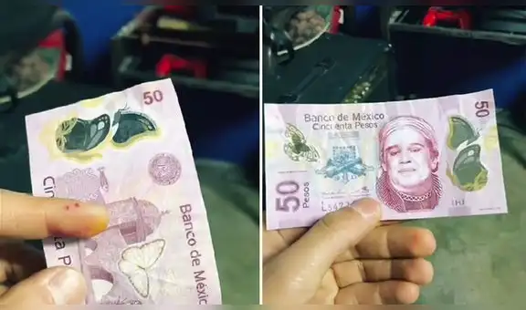 Joven olvida revisar su vuelto y resulta ser un billete con la cara de Juan Gabriel