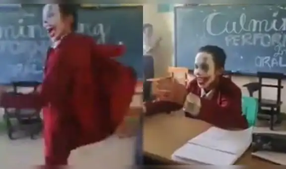 Estudiante sorprende a sus compañeros al asistir a su colegio vestido de el Guasón