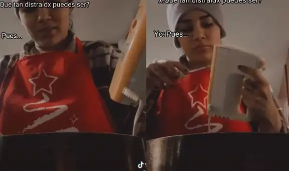 Joven usa una batidora para preparar un postre, pero olvida colocar sus accesorios 