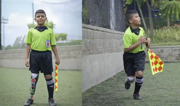 Conoce a Jesús, el niño que usa una pierna ortopédica y sueña con ser un árbitro de fútbol