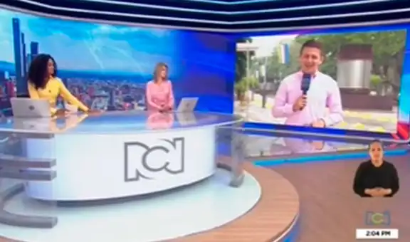 Presentadora llama por su nombre completo a reportero, él se avergüenza y le devuelve el favor