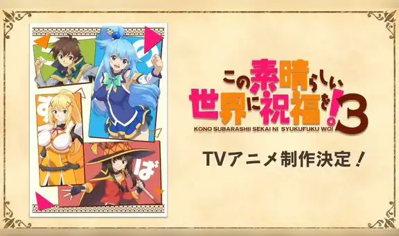“Konosuba”: tras de 5 años de espera, se confirmó anunció la producción de tercera temporada para el anime