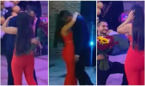 Hombre le propone matrimonio a su novia en su fiesta de cumpleaños y conmueve a los invitados