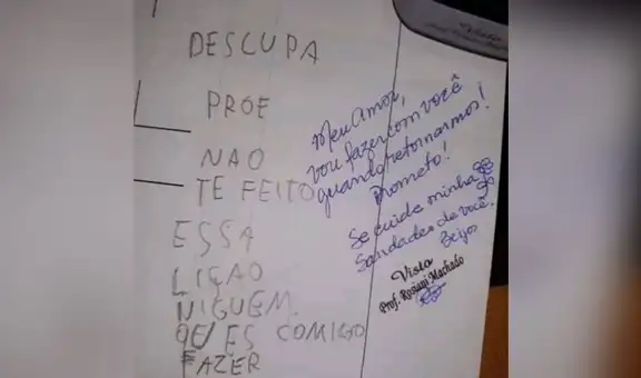 Niño escribe carta a su maestra para disculparse por no hacer la tarea y recibe tierna respuesta