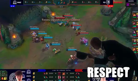 Equipos de LoL realizan el primer minuto de silencio en una partida profesional gamer
