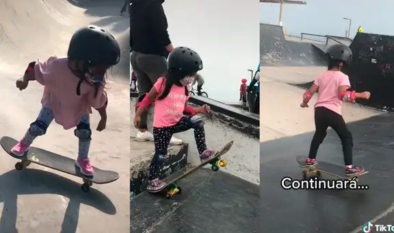 Mamá enseña los esfuerzos de su hija para aprender a usar un skate y enternece en redes