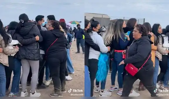 Mujer se molesta al no ser permitida pasar por la cola de unos chicos en el concierto de Karol G