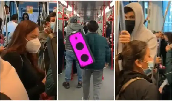 Sube al Metro de Lima con parlante e incomoda a pasajeros al cantar “Mi bebito fiu fiu”