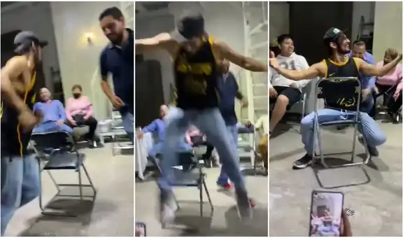 Joven realiza una sorprendente pirueta y logra ganar el juego de la silla