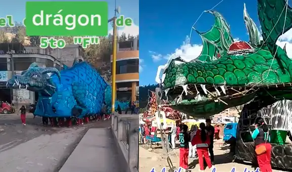 Escolares construyen antorchas de dragones en Andahuaylas y sorprenden con su creatividad