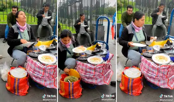 Vendedor ambulante muestra una ‘novedosa’ forma de vender comida sin lavar los platos