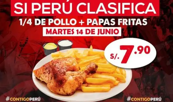 Perú vs. Australia: pollería ofrece 1/4 de pollo a S/ 7,90 si la Blanquirroja clasifica