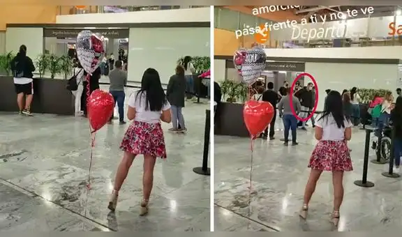 Joven va al aeropuerto con globos para recibir a su novio extranjero, pero él ni la reconoce
