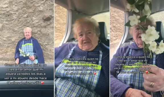 Abuelita se escapa de casa a diario para dejarle flores a su difunto esposo