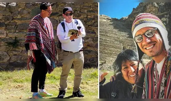 Gianluca Lapadula visitó el complejo arqueológico de Ollantaytambo