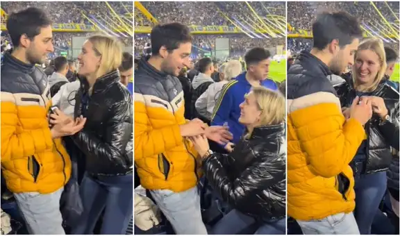 Argentina fanática de Boca Juniors le propone matrimonio a su novio en la misma Bombonera