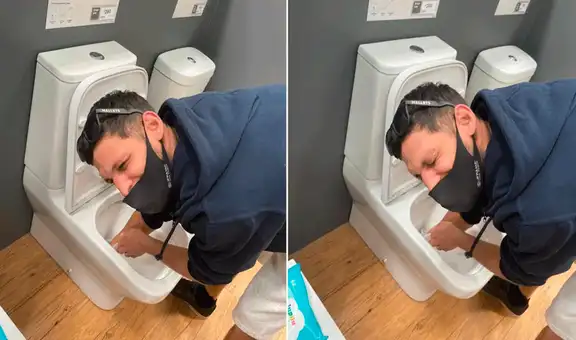 Niño utiliza inodoro de exhibición como el baño de su casa y padres pasan bochornoso momento