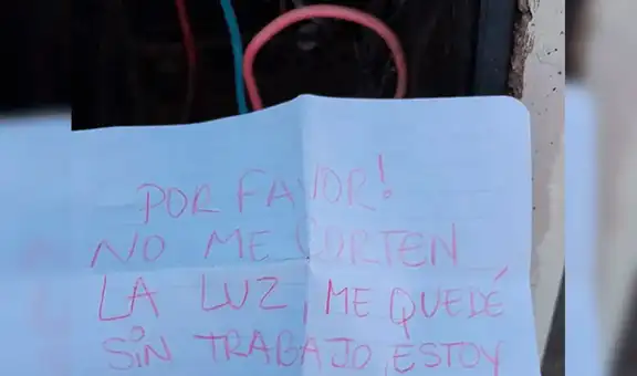 Acude a cortar la electricidad de una casa por falta de pago y halla cartel con conmovedor pedido