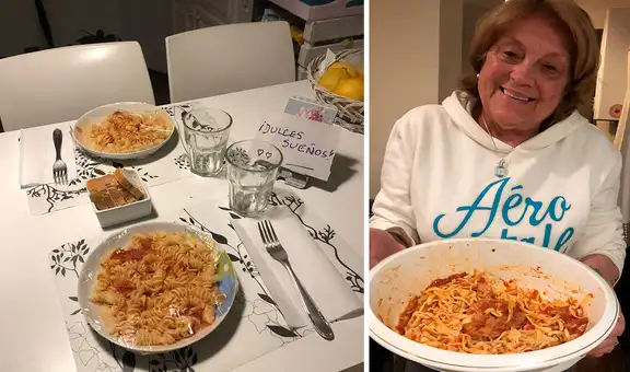 Joven visita la casa de su abuela después de una fiesta y descubre que ella le dejó la cena lista