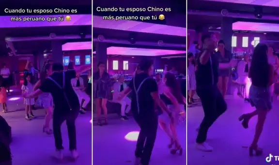Joven se sorprende al descubrir que su esposo chino baila música peruana mejor que ella