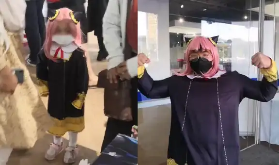 Joven luce su traje de Anya de “Spy x Family”, pero se ve opacado por el cosplay de una niña