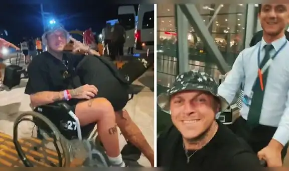 Joven finge estar lesionado para colarse en la fila del aeropuerto y genera críticas en redes