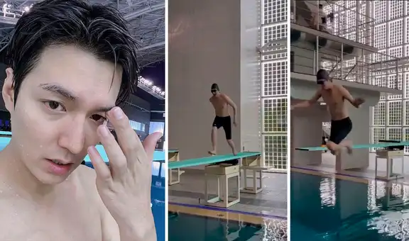 Lee Min Ho compartió su graciosa caída mientras practicaba clavados