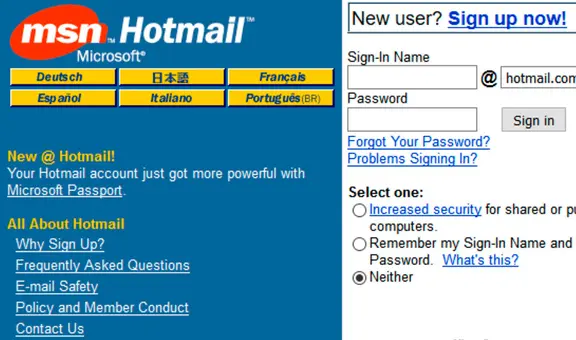 Hotmail cumple 26 años: un día como hoy se lanzó el popular servicio de correo electrónico