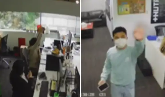 Trabajadores revisan la cámara de seguridad y descubren que fueron grabados en divertida escena