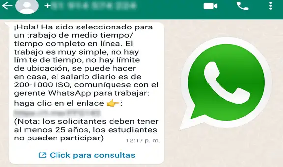 WhatsApp: ¿qué hay detrás de las supuestas ‘ofertas de trabajo’ que recibes de personas extrañas?