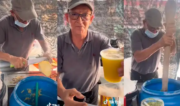Hombre prepara jugos sin usar licuadora y su curiosa técnica sorprende a las redes
