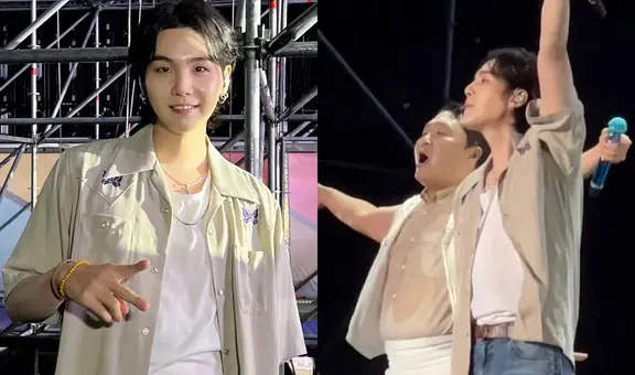 Suga de BTS aparece junto a PSY y cantan ‘That that’ en vivo durante festival