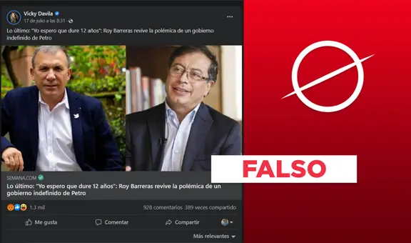 No, Roy Barreras no ha dicho que espera que el Gobierno de Petro dure 12 años