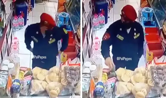 Policía se hace viral al ser captado robando una palta en una tienda