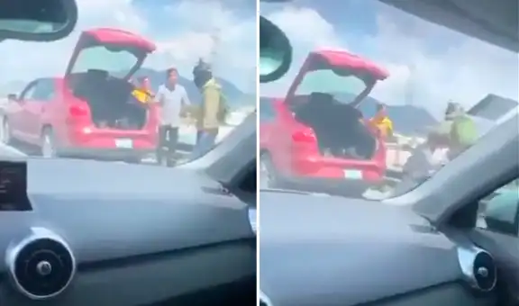 Conductor lanza a repartidor de comida desde un puente vehicular tras acalorada discusión
