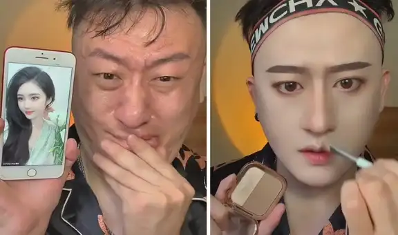 Hombre muestra su rutina de maquillaje para lucir como famoso cantante coreano