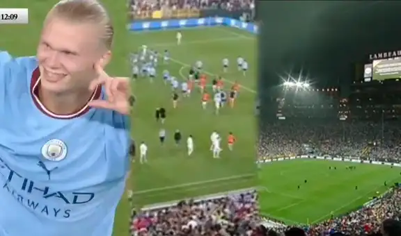 ¡Impresionante! Haaland anotó el primero y una tormenta negra empezó a cubrir totalmente el estadio