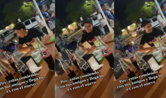 Reacción de joven que se encuentra con su exnovia y el nuevo saliente se hace viral en redes