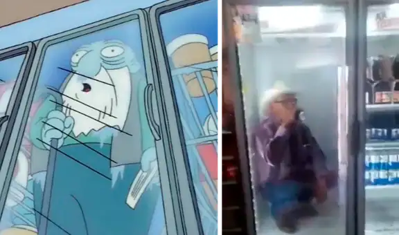 Adulto mayor se encierra en el refrigerador para tomar su cerveza: “Así se refrescan aquí”