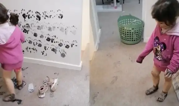 Deja a su hija sola por unos minutos y la pequeña hace una tremenda travesura en su casa