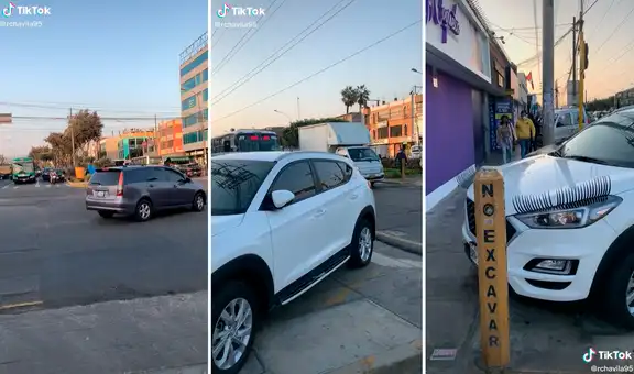Joven encuentra un curioso auto con pestañas rizadas estacionado en una calle limeña 
