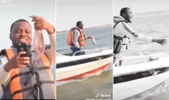 Hombre toma foto a pez y cuando quiere regresarlo al mar lanza por error su celular