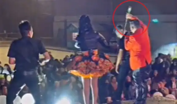 Bailarín de huayno rocía cerveza a su compañero de trabajo y este recibe el ‘karma’