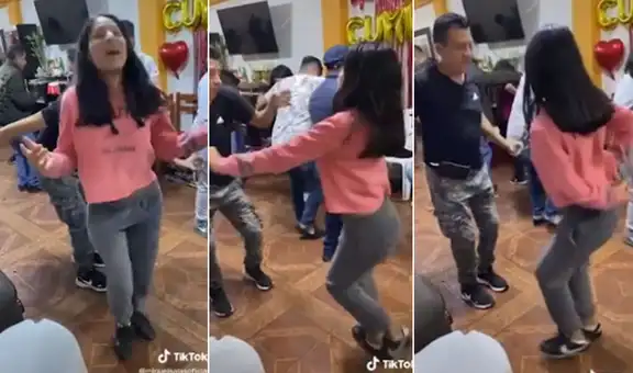 Peruana saca los ‘pasos prohibidos’ al ritmo de huayno y se roba el show en fiesta familiar