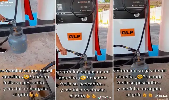 Mujer acude a grifo para recargar su balón de gas y escena genera polémica en redes