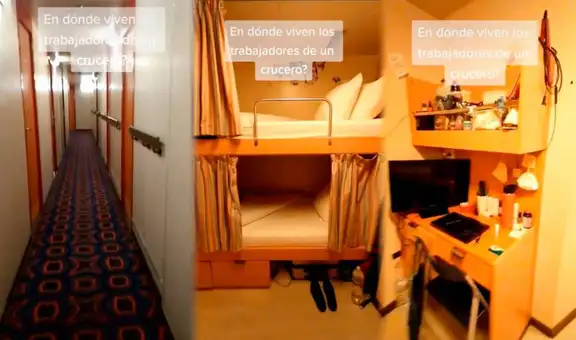 ¿Cómo es el interior de la cabina donde viven los jóvenes que trabajan en los cruceros?