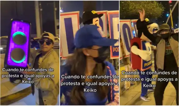 Interrumpe protesta de Podemos Perú e incomoda a simpatizantes al cantar “Vamos, Keiko”