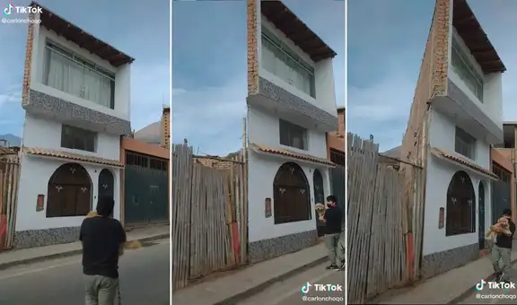 Hombre construye su casa de tres pisos, pero peculiar diseño deja en shock a miles en redes