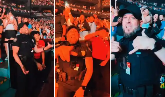 No resistió estar parado y dejó su trabajo: policía se puso a bailar en concierto de Daddy Yankee