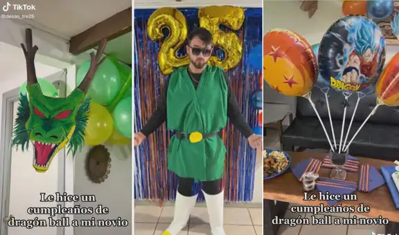 Joven realiza fiesta temática de “Dragon Ball Z” para su novio y causa furor